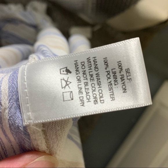 Sadie & Sage High Tide Costal Button Down Maxi Dress White Blue Tan Stripes Sz S - Picture 11 of 13